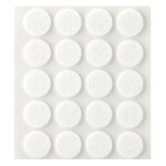 Inofix - pack de 20 patins en feutre blanc synthetiques adhesifs diametre 17mm plasfix