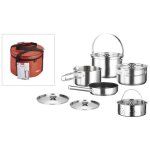 Inoxibar - batterie kamp 5 pi�ces + 2 couvercles + sac en acier inoxydable