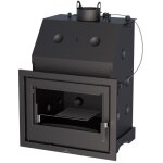 Bronpi - insert à bois chauffage central hydro 80e 27 kw porte fonte - sans vitre sérigraphiée noire Bronpi - insert à bois chauffage central hydro 80e 27 kw porte fonte - sans vitre sérigraphiée noire