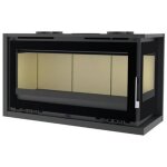 Fm biomasa - insert  bois d'angle - firematic eden - d 13. 3 kw foyer en vermiculite