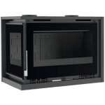 Fm calefaccion - insert  bois d'angle - firematic lora - i 12. 6 kw foyer en fonte - porte fonte - avec ...