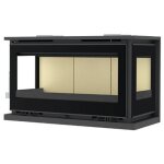 Fm biomasa - insert � bois 3 faces ventil� - firematic olly 13. 3 kw foyer en vermiculite - porte fonte ...