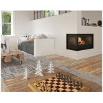 Insert chemine  bois holguin avec turbine 11, 5 kw 2 vitres gauche + 2 bouches recuperateur - sans