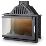 Insert cheminée carolina noir 15kw avec vitre à gauche Insert cheminée carolina noir 15kw avec vitre à gauche