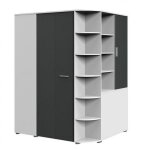 Inside75 - armoire dressing d'angle volverine blanc / gris graphite