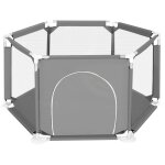 Insma - parc d'enfant cloture de jeu parc b�b� 130x65cm gris tiga