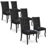 Intensedeco - lot de 6 chaises capitonn�es chaza velours noir