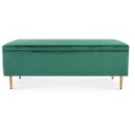 Intensedeco - banquette coffre iris velours vert pieds dor�