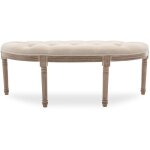 Intensedeco - banquette sixtine style louis xvi tissu beige