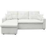 Intensedeco - canapé d'angle convertible cuero blanc Intensedeco - canapé d'angle convertible cuero blanc