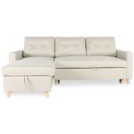 Intensedeco - canap� d'angle convertible r�versible falko tissu beige