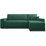 Intensedeco - canap� d'angle convertible r�versible lorenzo en velours c�tel� vert