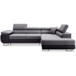 Intensedeco - canap� d'angle droit convertible marius gris et noir