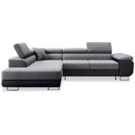 Intensedeco - canap� d'angle gauche convertible marius gris et noir