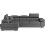 Intensedeco - canap� d'angle gauche convertible marius tissu gris