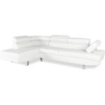 Intensedeco - canap� d'angle gauche avec t�ti�res relevables charly blanc