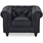 Intensedeco - fauteuil chesterfield regency noir