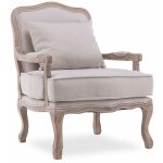 Intensedeco - fauteuil gustave style louis xv tissu beige Intensedeco - fauteuil gustave style louis xv tissu beige