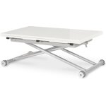 Intensedeco - table basse relevable philadelphia blanc laqu�