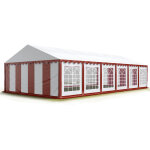 6x12 m tente de rception / barnum rouge - blanc toile de haute qualit pvc 700 n economy - toolport