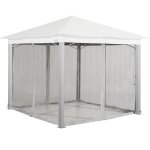 Moustiquaires (4 pcs. ) pour tonnelle de jardin toolport sunset classic 3x3 m en gris perle