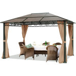 Carpasol - pavillon de jardin 3x4 m tonnelle alu deluxe impermable tente de rception 4 cts en toit ...
