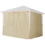Rideaux (set de 4 toiles) pour tonnelle de jardin toolport forest superior 3x3 m, couleur champagne