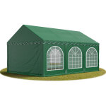 Tente barnum de rception 4x6 m premium bches amovibles pvc 750 n vert fonce + cadre de sol jardin