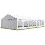 Tente barnum de rception 6x14 m premium bches amovibles pvc 750 n blanc + cadre de sol jardin
