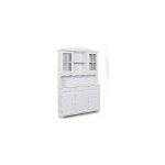 Inter link - buffet vaisselier 5 portes et 3 tiroirs en pin massif blanc - risoul