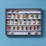 Inter link - vitrine 4 tagres 80x9, 5x60 cm gris et blanc - show