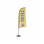 Drapeau frites (jaune) de dimensions 225 x 85 cm avec kit complet mt, platine et boue