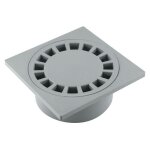 Fitt - siphon de cour 150x150mm sortie intgre 40 / 50 / 63 gris gris - pp