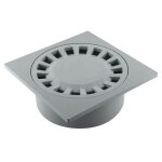 Fitt - siphon de cour 200x200mm sortie intgre 63 / 80 / 100 gris gris - pp