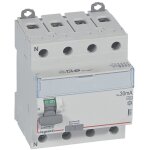 Interrupteur diff�rentiel dx� - id arriv�e haute et d�part bas � vis 4 p�les 400v 25a type a 30ma 4 modules ...