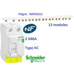 Schneider electric - interrupteur diffrentiel resi9 xp 2p 40a 30ma type ac + peigne 13 m - schneider ...