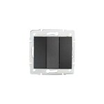 Interrupteur triple logi ? 3 leviers ? encastrable ? graphite ? 71x71mm Interrupteur triple logi ? 3 leviers ? encastrable ? graphite ? 71x71mm
