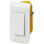 Interrupteur ou va - et - vient mosaic 10a troit + plaque + bote  encastrer - blanc - legrand