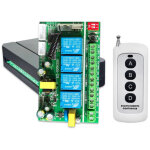 Interrupteur de t�l�commande sans fil � quatre canaux 220 v, contr�leur d'�clairage led 433 mhz, contr�leur ...
