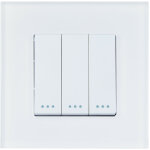 Interrupteur triple avec cadre pc modern blanc Interrupteur triple avec cadre pc modern blanc