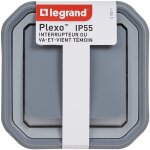 Interrupteur ou va - et - vient tmoin plexo complet encastr et griffes - gris - legrand