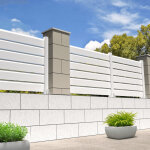 Intersun - cl�ture brise - vue 3 lames l 1911 x h 478 mm (blanc satin� ral9010)