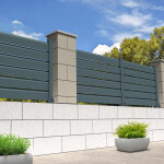 Intersun - cl�ture brise - vue 3 lames l 1911 x h 478 mm (gris anthracite structur� ral7016st)