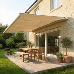 Intersun - store banne coffre int�gral hevoa 4, 00x3, 00 m (motoris� secours � t�l�commande + led - blanc ...