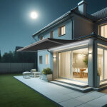 Intersun - store banne coffre int�gral hevoa 5, 00x3, 50 m (motoris� secours � t�l�commande + led - blanc ...