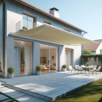 Intersun - store banne coffre int�gral hevoa 6, 00x3, 50 m (motoris� secours � t�l�commande - blanc satin� ...