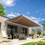 Intersun - store banne coffre int�gral hevoa 6, 00x3, 50 m (motoris� secours � t�l�commande - blanc satin� ...