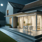 Intersun - store banne coffre int�gral hevoa 6, 00x3, 50 m (motoris� secours � t�l�commande + led - blanc ...