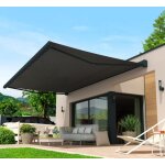 Store banne coffre int�gral lebron 4, 00x3, 50 m (motoris� secours � t�l�commande + led - gris anthracite ...