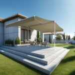 Intersun - store banne double pente enargite 4, 00x2x3, 00 m (manuelle - blanc satiné ral9010 - Écru) ... Intersun - store banne double pente enargite 4, 00x2x3, 00 m (manuelle - blanc satiné ral9010 - Écru) ...